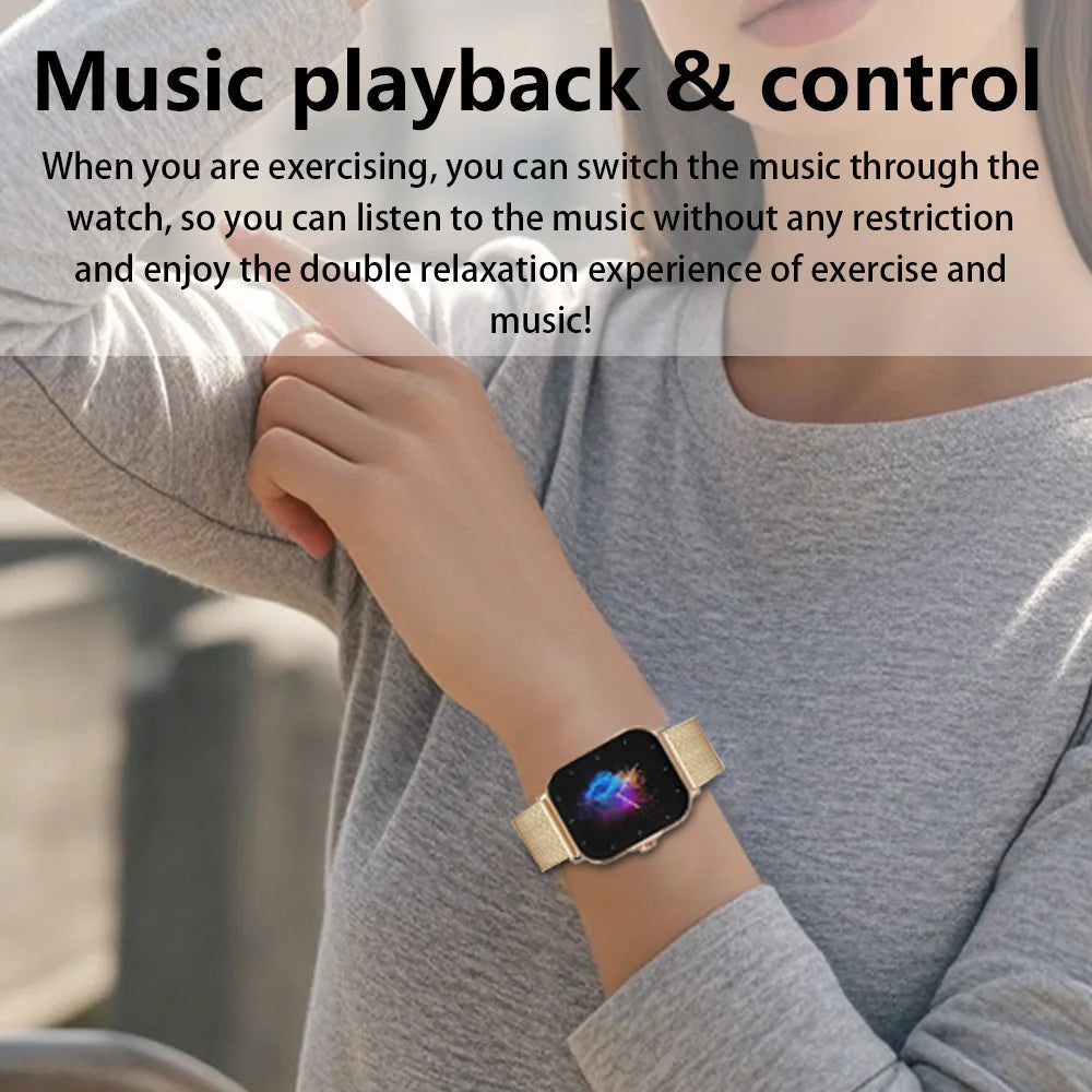 LAXASFIT 2026 New Smart Watch For Men Women Gift Full Touch Screen Sport Fitness Watches BT Call Digital Smartwatch Wristwatch