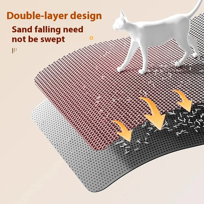 Large Cat Litter Mat Waterproof Double Layer Litter Trapper Non Slip Easy Clean Pet Toilet Pad for Litter Box Sand Control