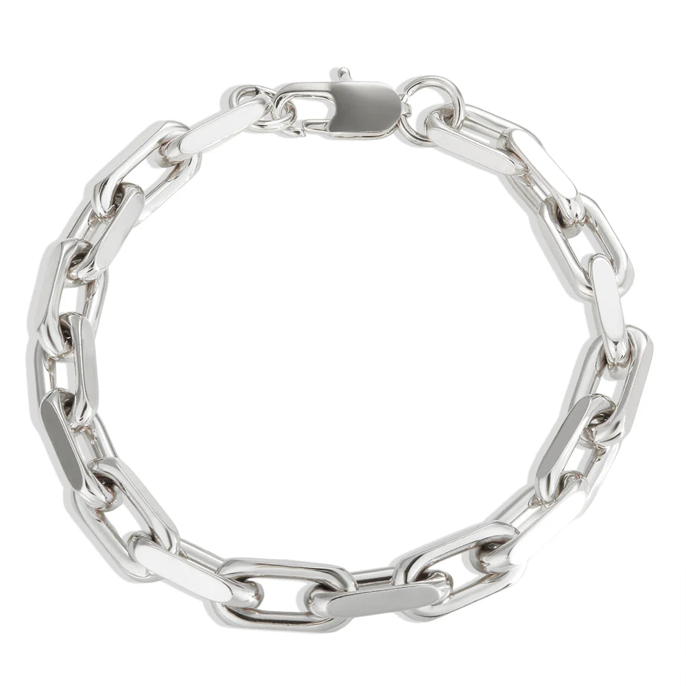 Thick Flat Cuban Link Chain Stainless Steel Necklace Bracelet Jewelry Set Waterproof Gold Color Plated For Pet Girl Women Hiphop
