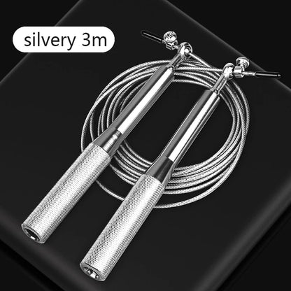 High Fast Speed Rope Wire Rope Jump Skipping Black Rope Aluminum Handle Adjustable Steel For Fitness with Durable Opp Bag