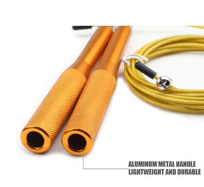 High Fast Speed Rope Wire Rope Jump Skipping Black Rope Aluminum Handle Adjustable Steel For Fitness with Durable Opp Bag
