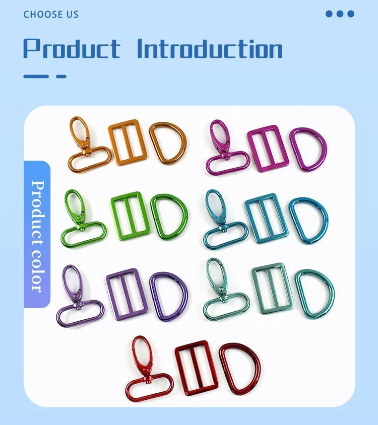 2/3Sets Meetee 20-38mm Metal Bag Strap Buckles D Ring Swivel Lobster Clasp Pet Collar Tri-glide Slider Hook DIY Bags Accessories
