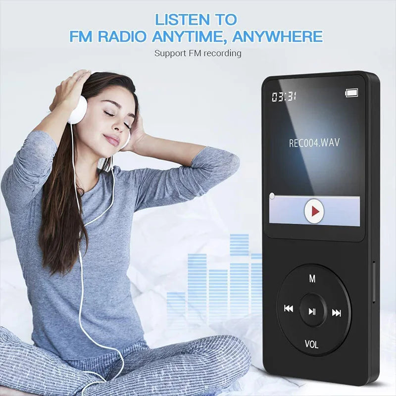 Portable MP3 Player With LCD Digital Display FM Radio Video Hifi MP3 Player E-books Support Bluetooth Lossless Music Player