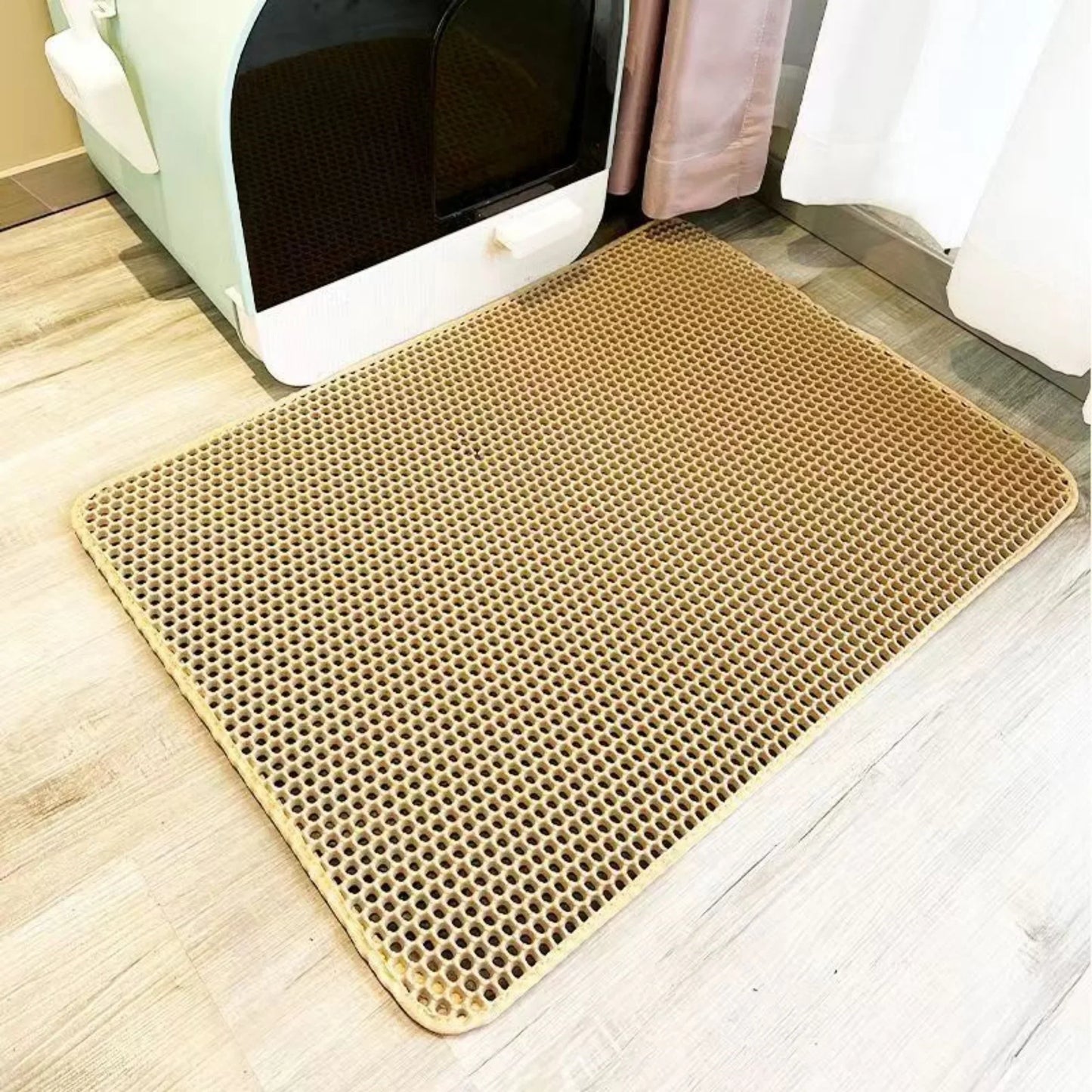 Large Cat Litter Mat Waterproof Double Layer Litter Trapper Non Slip Easy Clean Pet Toilet Pad for Litter Box Sand Control
