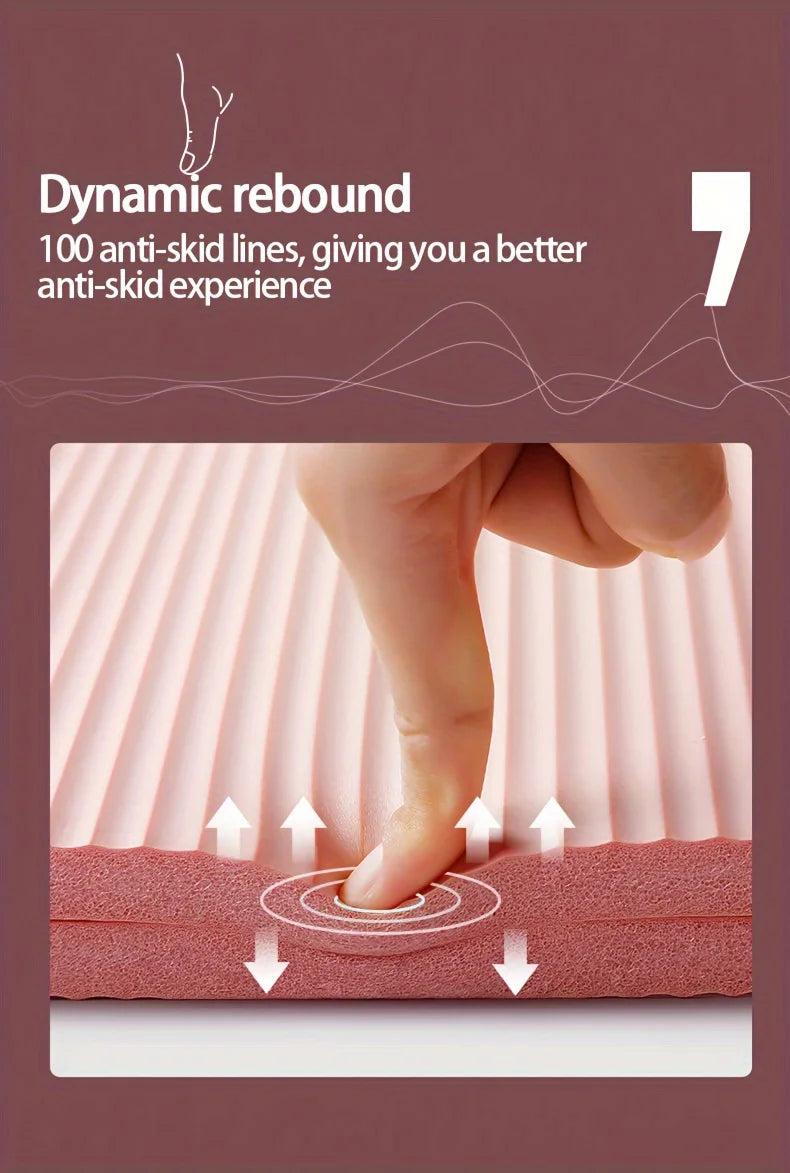 Thickened Anti Slip Yoga Mat Foam Mat Exercise Fitness Pilates Gymnastics Equipment Exercise Mat, Suitable for Yoga, Pilates