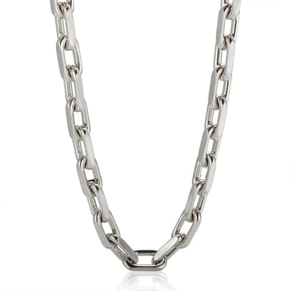 Thick Flat Cuban Link Chain Stainless Steel Necklace Bracelet Jewelry Set Waterproof Gold Color Plated For Pet Girl Women Hiphop