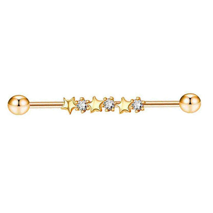 1PCS Stainless Steel Butterfly Industrial Piercing Barbell 14G Star Industrial Earring Tragus Cartilage Jewelry Industrial Rings