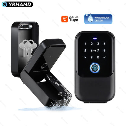 YRHAND TTlock password Smart Fingerprint Digital card Inteligente Tuya Electronic Portable IP66 Lock Boxes For Smart Home