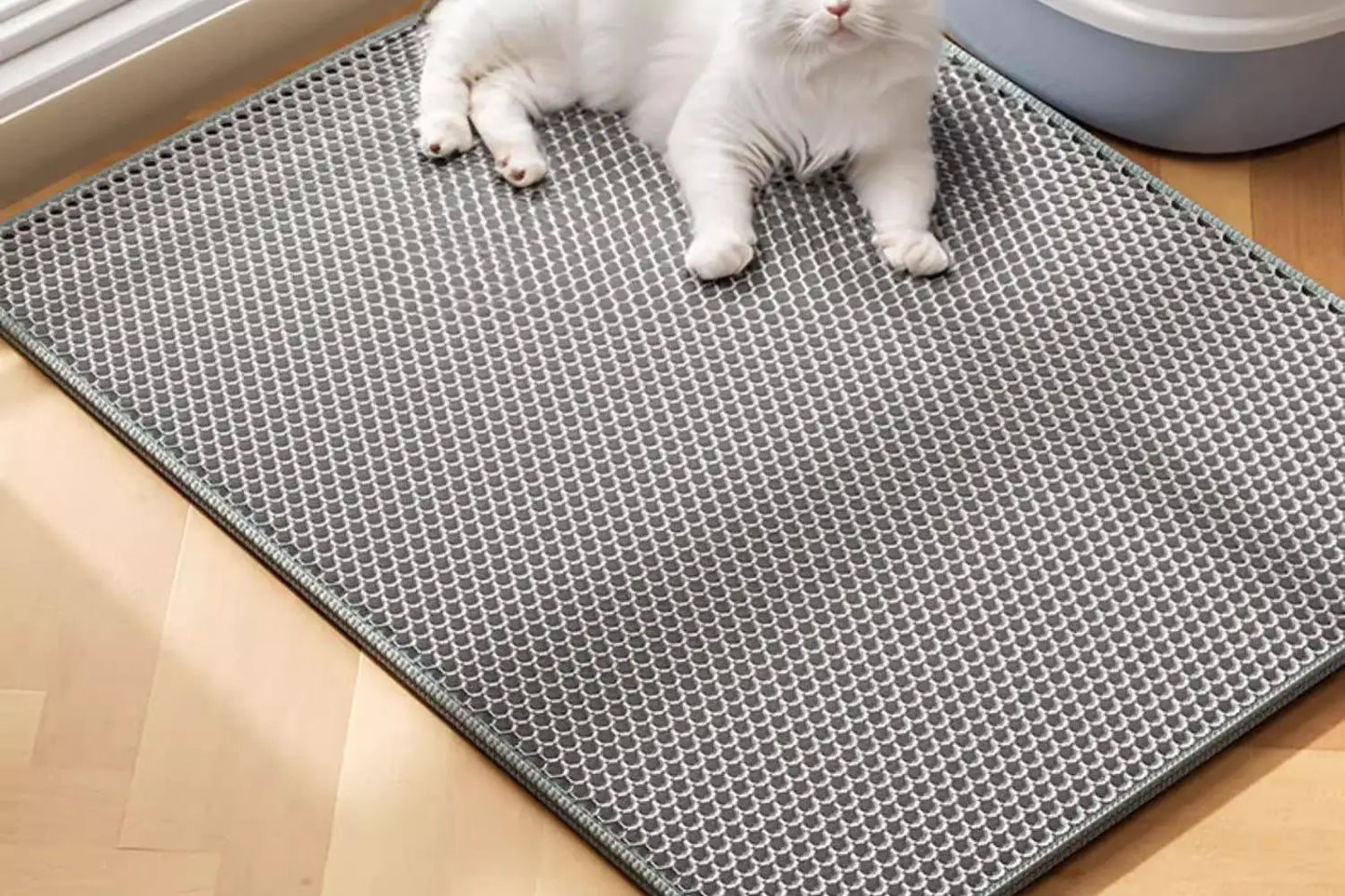 Large Cat Litter Mat Waterproof Double Layer Litter Trapper Non Slip Easy Clean Pet Toilet Pad for Litter Box Sand Control